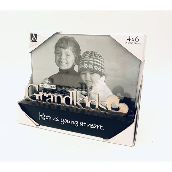 Grandkids Photo Frame 4x6 Picture Shelf Table Desk 3D Glass Grandparents Gift - Picture 1 of 6
